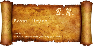 Brosz Mirjam névjegykártya